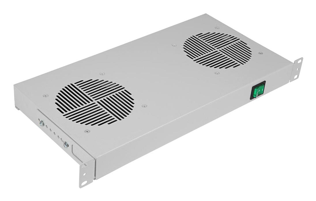 Вентиляторный модуль , 2 вентилятора с термодатчиком 35С ВМ-2-19"-Ш со шнуром ССД