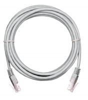 Шнур коммутационный NETLAN UTP 4 пары, медь, Кат.5е, 2хRJ45, T568B, GY, 100 Mhz.