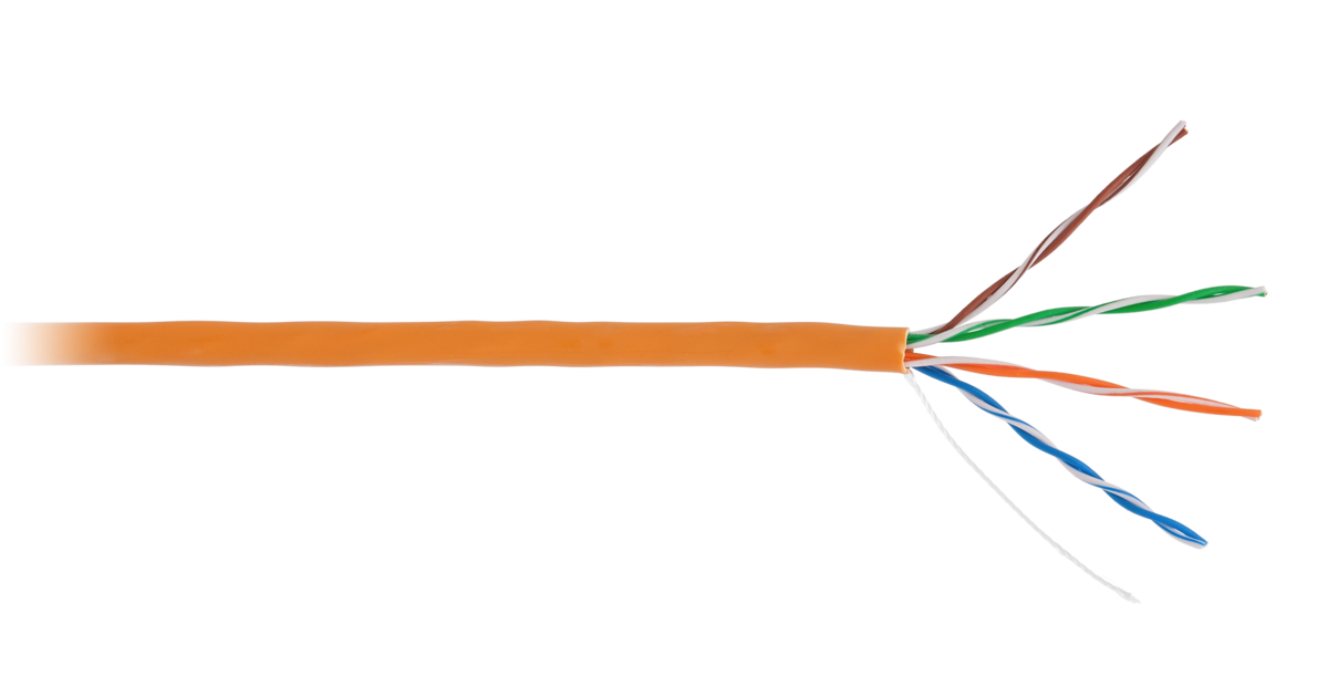 Кабель витая пара U/UTP 5e кат. 4 пары Netlan EC-UU004-5E-LSZH-OR