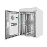 Шкаф климатический настенный ip54 19" 18U 700x626x985 (ШxГxВ) серый (RAL 7035) (обогрев и кондиционер), SRT01-7060.18-GY-800K1