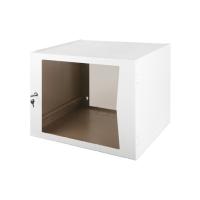Настенный неразборный шкаф 19" (600х450), со стеклянной дверцей