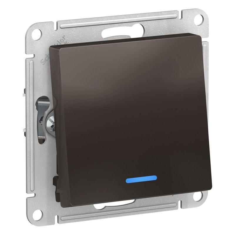 Переключатель проходной 1-кл. СП AtlasDesign 10А IP20 (сх. 6а) 10AX механизм с подсветкой мокко SE ATN000663