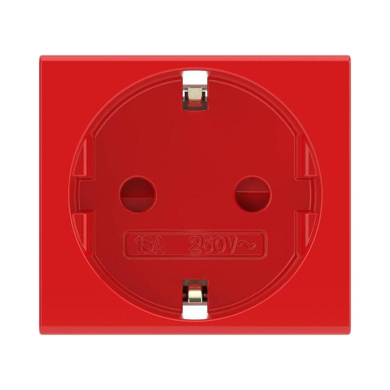 Розетка 1-м 2мод. Viva 16А IP20 2P+E с заземл. защ. шторки красн. DKC 45015