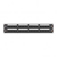 Коммутационная панель 19", 2U, 48 портов, Кат.6, RJ45/8P8C, 110/KRONE, T568A/B NIKOMAX NMC-RP48UE2-2U-BK