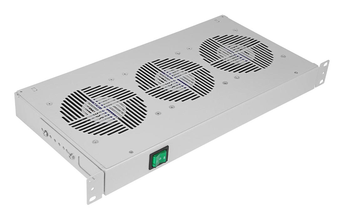 Вентиляторный модуль , 3 вентилятора с термодатчиком 35С ВМ-3-19"-Ш со шнуром ССД