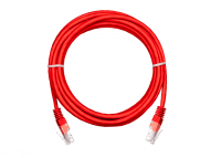 Шнур коммутационный NETLAN UTP 4 пары, медь, Кат.5е, 2хRJ45, T568B, RD, 100 Mhz.