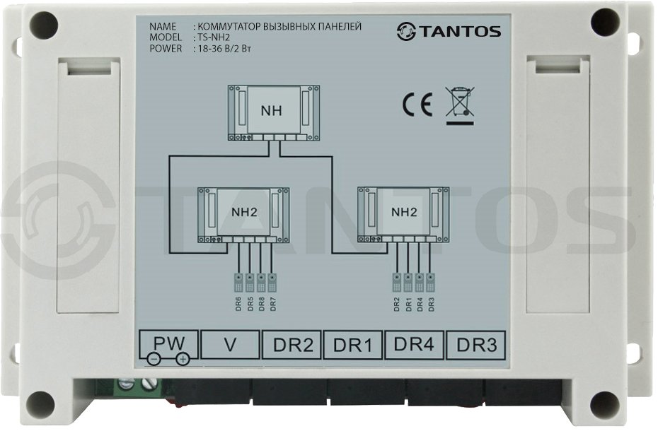  Коммутатор четырех вызывных панелей Tantos TS-NH2