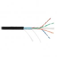 Кабель F/UTP 4 пары, Кат.6, медь, 23AWG, внешний, черный, 305м NIKOLAN NKL 4740B-BK
