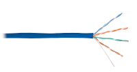 Кабель U/UTP 4 пары, Кат.5e, медь, 24AWG, внутренний, LSZH нг(А)-HFLTx, синий, 305м NIKOLAN NKL 9100C-BL