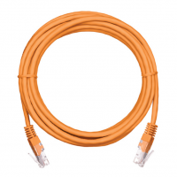 Шнур коммутационный NETLAN UTP 4 пары, медь, Кат.5е, 2хRJ45, T568B, OR, 100 Mhz.