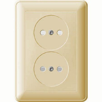 Розетка 2-м СП W59 16А IP20 без заземл. защ. шторки сл. кость SE RS16-254-28