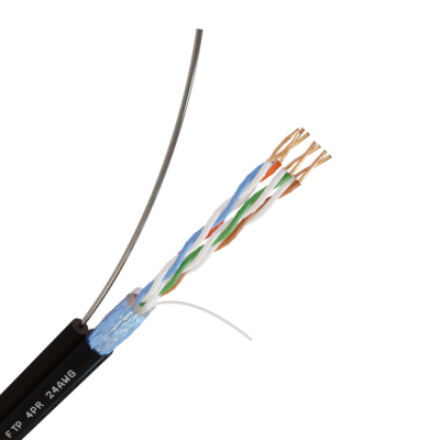Кабель Netlink F/UTP Cat 5e PЕ 4х2х0,52 трос  (305м)