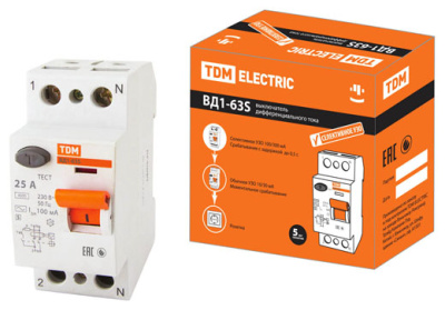 УЗО ВД1-63S 2Р 25А 100мА TDM