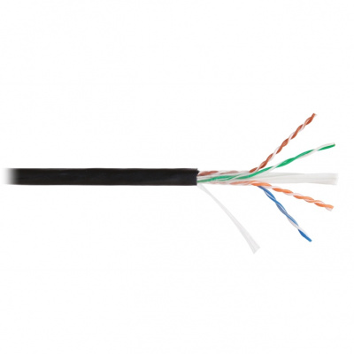 Кабель U/UTP 4 пары,Кат.6, медь, 23AWG, внешний, черный, 305м NIKOLAN NKL NKL NKL 4640B-BK