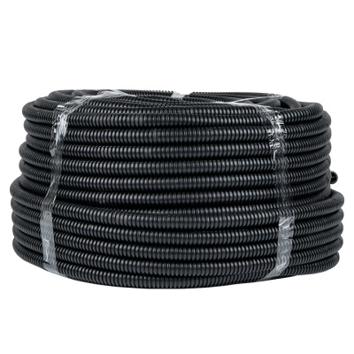 Труба гофр, ПНД тяжелая с протяжкой d20 мм (100 м) черная EKF-Plast