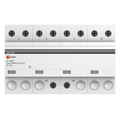 Устройство защиты от импульсных перенапряжений УЗИП Тип 1 Iimp 25кА (10/350мкс) 4P EKF spd-t1-25-4p