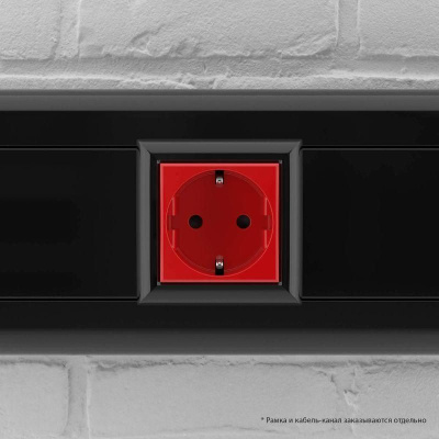 Розетка 1-м 2мод. Avanti "Красный квадрат" 16А IP20 2P+E защ. шторки красн. DKC 4401002