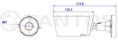 IP камера цилиндрическая  Tantos TSi-Pn425FP (3.6)