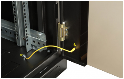Шкаф телекоммуникационный напольный 19", 27U(600x800), ШТ-НП-М-27U-600-800-С-Ч, передняя дверь стекло, черный ССД
