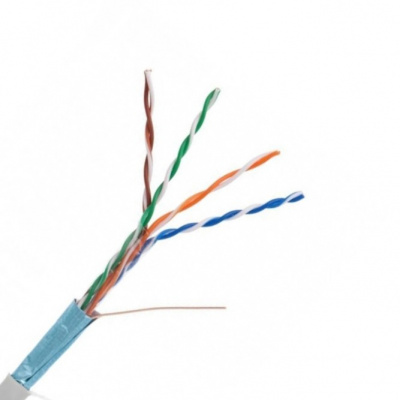 Кабель NETLAN F/UTP 4 пары, Кат.5e, медь, внутренний, серый, 305м EC-UF004-5E-PVC-GY