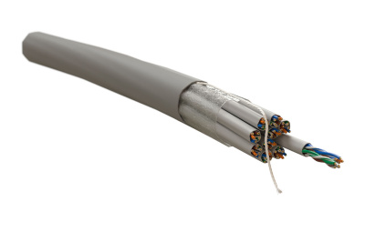 Кабельная сборка категория 5e Hyperline UUTP4x10W-C5E-S24-IN-LSZH/LSZH-GY 10 неэкранированных кабелей U/UTP 4х2х0,51 (24 AWG), однопроволочные жилы 469273