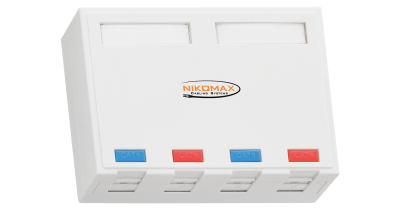 Корпус настенной розетки NMC-MB4P-ST-WT, 4 порта