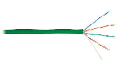Кабель U/UTP 4 пары,Кат.5e, медь, 24AWG, внутренний, зеленый, 305м NIKOLAN NKL NKL 4100A-GN