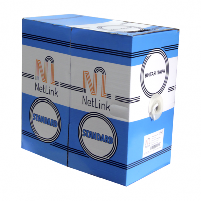 Кабель Netlink UTP 4PR STANDART 23AWG CAT6 305м. белый внутренний