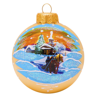 Шар "Зима Крестьянин", 80 мм., в подарочной упаковке