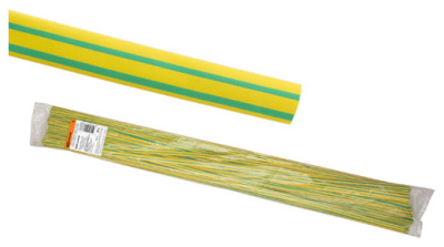 Термоусаживаемая трубка ТУТнг 8/4 желто-зеленая по 1м (50 м/упак) TDM