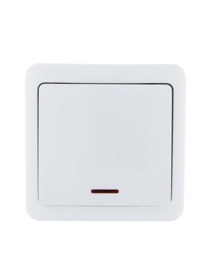 Выключатель 1-кл. 1п ОП Viola 10А IP20 с подсветкой бел. LEZARD 751-0200-111