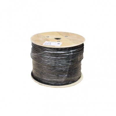 Кабель FTP 4PR 24AWG CAT5e 305м. черный внешний с одножильным тросом