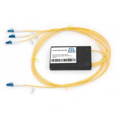 Мультиплекcор OADM GIGALINK GL-MX-CAD-1330-1430, однокан. CWDM, 1м 2.0 мм, пластик
