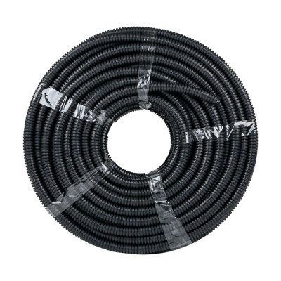Труба гофр, негорючая безгалогеновая FRHF с протяжкой d20 мм (100 м) черная EKF-Plast