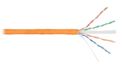 Кабель NIKOLAN U/UTP, 4 пары, кат.6, 23 AWG, внутренний, LSZH, оранжевый, 305м