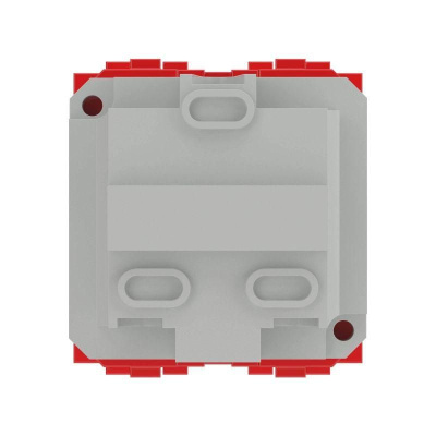 Розетка 1-м СП 2мод. Brava 16А IP20 с заземл. защ. шторки красн. DKC 76482R