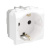 Розетка 1-м СП 2мод. Brava 16А IP20 с заземл. защ. шторки бел. DKC 76482B