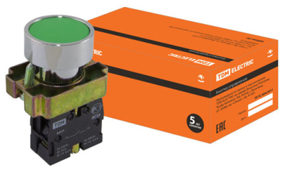 Кнопка BА31 без подсветки зеленый 1з TDM