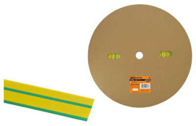 Термоусаживаемая трубка ТУТнг 20/10 желто-зеленая (100 м/ролл) TDM