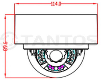 IP камера купольная  Tantos TSi-Dn236FP (3.6)