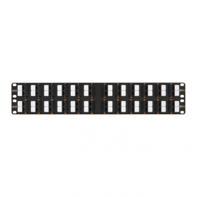 Коммутационная панель 19", 2U, 48 угл. портов, Кат.5e, RJ45/8P8C, 110/KRONE, T568A/B NIKOMAX NMC-RP48UD2-AN-2U-BK